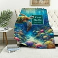 thumbnail image 1 of Wuche  with Text,Personalized Underwater World Sea Turtle Super Soft  Throw Blanket for Couch Sofa Bed, 1 of 6