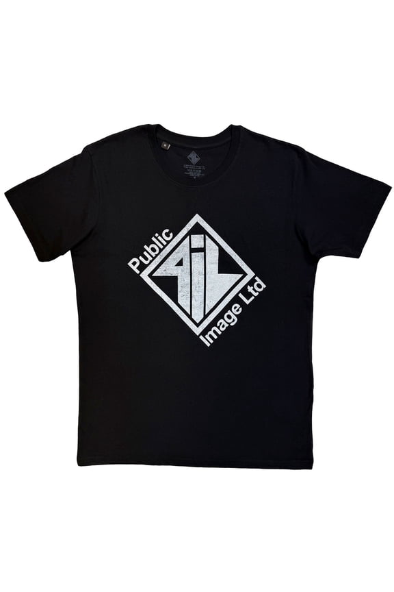 PIL (Public Image Ltd) Unisex T-Shirt: Diamond Logo & Text (Black)