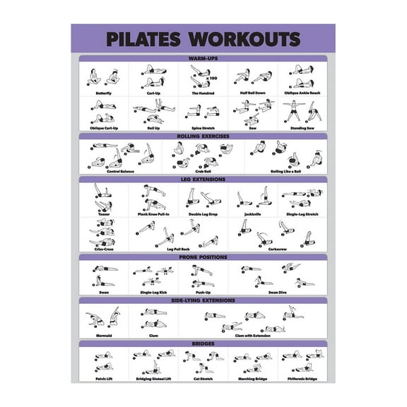 PILATES WORKOUTS Exercise Poster A must-have poster for fitness enthusiasts, specially designed for gyms. Motivational poster
