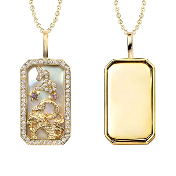 PILE 12 Constellations Necklace With Diamonds And Colored Stones Necklace 12 Constellations