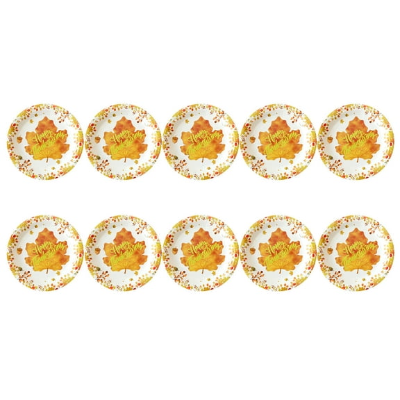 PILE Halloween Home Decor 10 Packs Thanksgiving Halloween 7 Inch Turkey Maple Leaf Letters Disposable Paper Plates For Dinner Parties Portable And Excellent Material