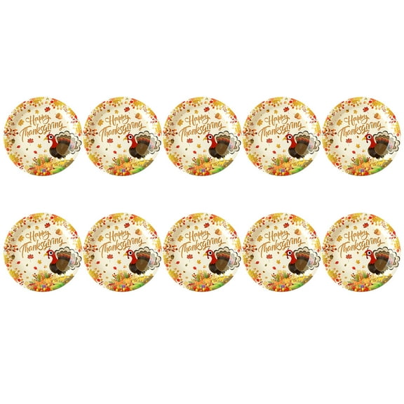 PILE Halloween Home Decor 10 Piece Thanksgiving Halloween 9 Inch Turkey Letters Fruit Pumpkin Disposable Paper Plates For Dinner Parties Convenient And Portable Use