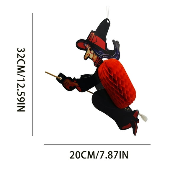 PILE Halloween Home Decor Flying Witch Props Halloween Folding Paper Decoration Pendant