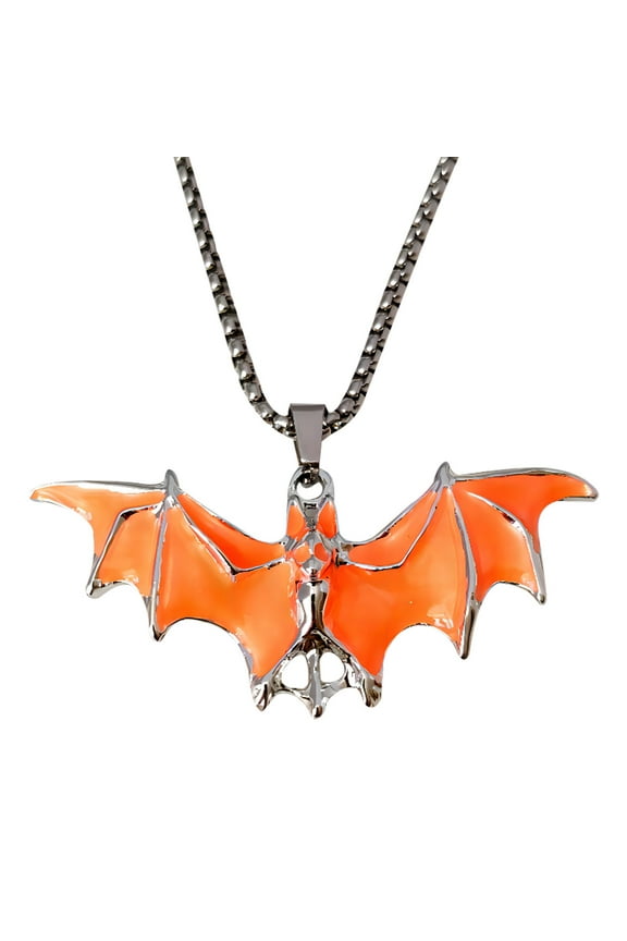 Halloween Home Decor Halloween Dark Glowing Bats Pendant Cool Street Festival Necklace Accessory