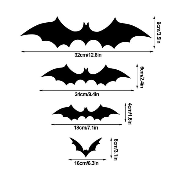 PILE Halloween Home Decor Halloween Decoration: 120 , 60 , 88 , Three-dimensional Bats, Outdoor And Indoor Decorations For Halloween, Wall Stickers For Halloween Dec