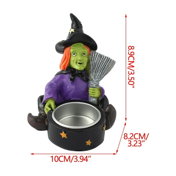 PILE Halloween Home Decor Halloween Decorations Witch Skeleton Resin Candle Ornament Party Tabletop Crafts Ornament