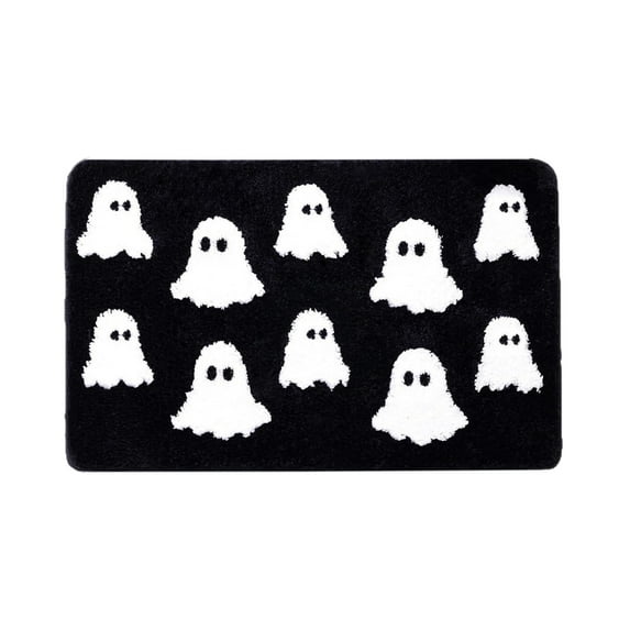 PILE Halloween Home Decor Halloween Pumpkin Rug Non-Slip Soft Flannel-Like Bath Mat Friendly Easy Clean Decor Carpet For Doorstep Living Room Bedroom