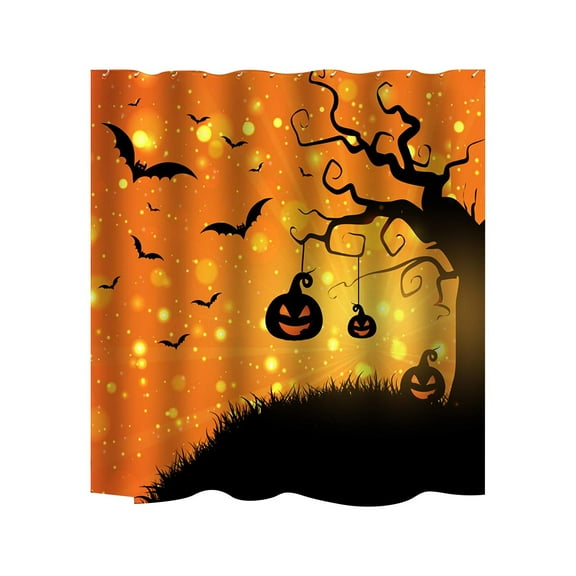 PILE Halloween Home Decor Halloween Themed Digital Printed Shower Curtain, Bathroom Curtain