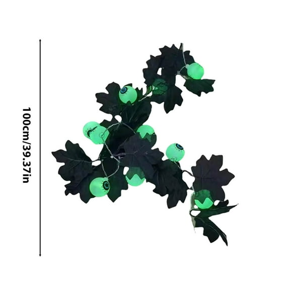 PILE Halloween Home Decor Halloween USB Maple Leaf Eye Light String Ghost Festival Horror Mood Decoration Thanksgiving Small Light