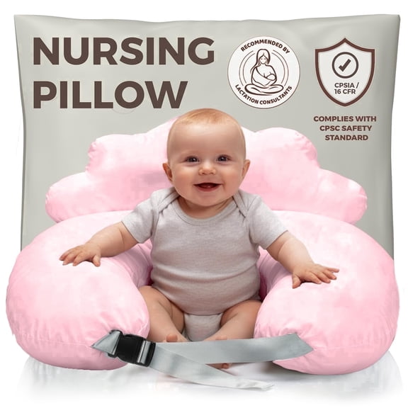 PILLANI Nursing Pillow for Breastfeeding, Breast Feeding Pillow for Mom & Baby Comfort, Baby Registry Search, Removable Cotton Cover, Adjustable Waist Strap, Baby Pillow, Newborn Pillow Supplies