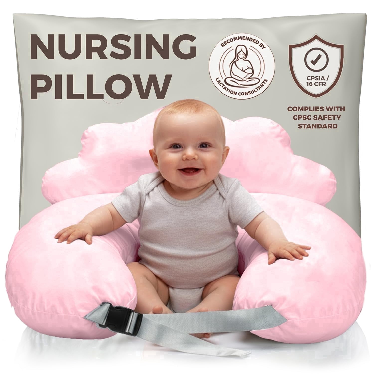 PILLANI Nursing Pillow for Breastfeeding, Breast Feeding Pillow for Mom & Baby Comfort, Baby Registry Search, Removable Cotton Cover, Adjustable Waist Strap, Baby Pillow, Newborn Pillow Supplies
