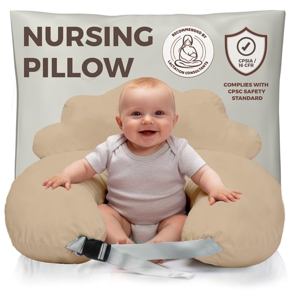 PILLANI Nursing Pillow for Breastfeeding, Breast Feeding Pillow for Mom & Baby Comfort, Baby Registry Search, Removable Cotton Cover, Adjustable Waist Strap, Baby Pillow, Newborn Pillow Supplies