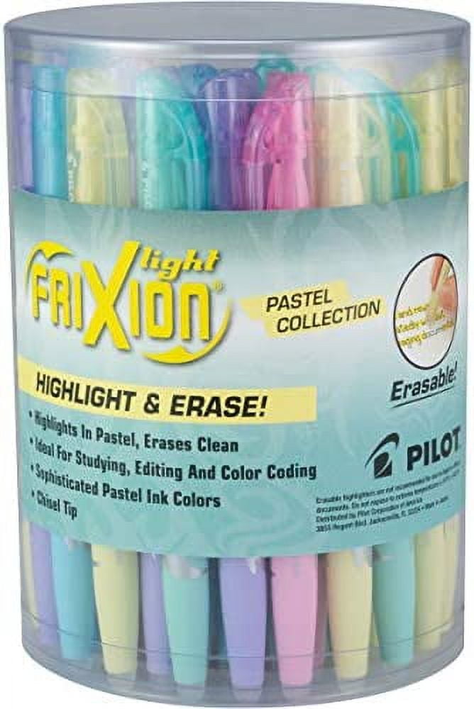 PILOT, FriXion Light Pastel Erasable Highlighters, Chisel Tip, Tub of 36,  Assorted Colors