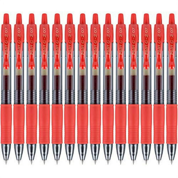 PILOT G2 Premium Refillable & Retractable Rolling Ball Gel Pens, Fine Point, Red Ink, 14-Pack (15364)