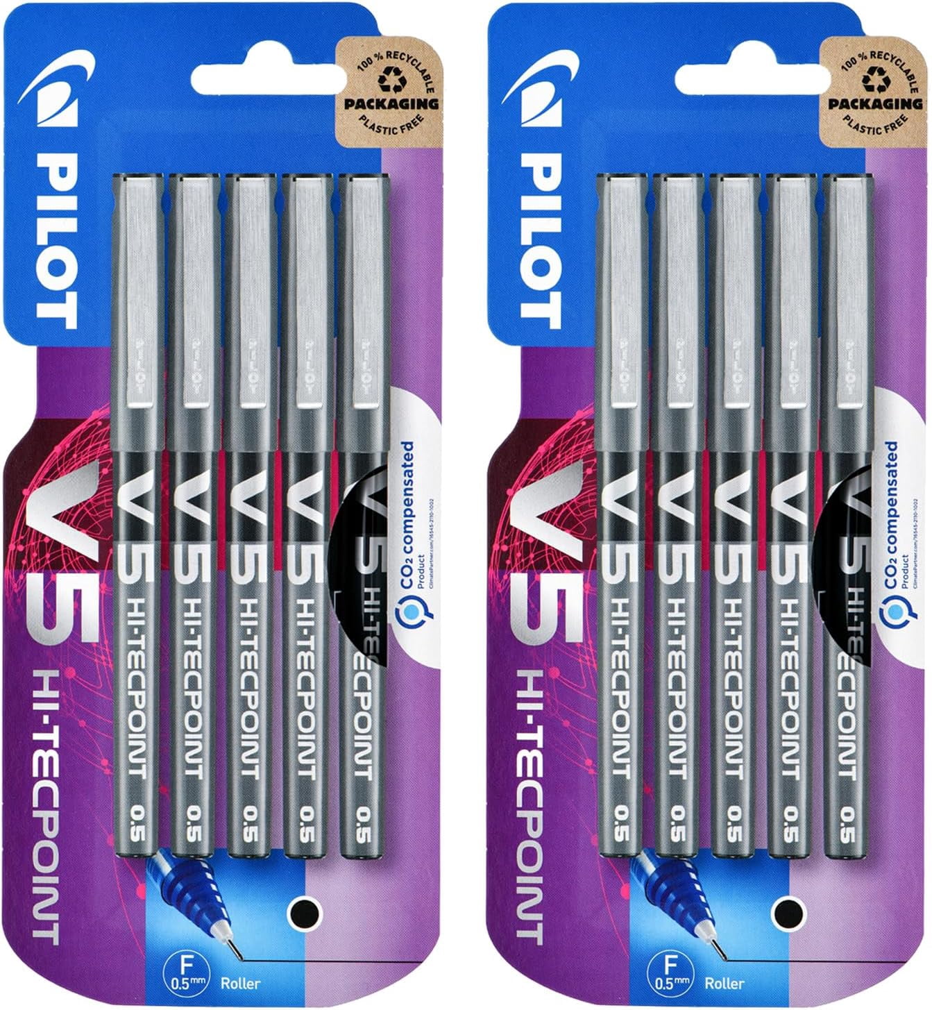 PILOT Hi-Tecpoint Fine Point Liquid Ink Roller Ball Pen 10 Count ...