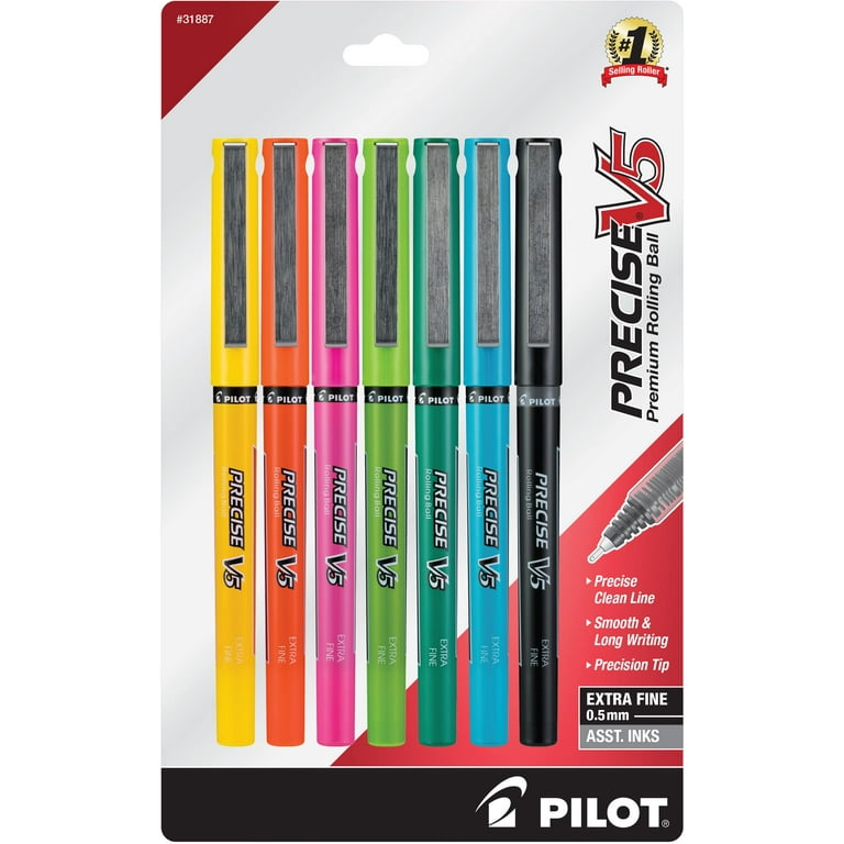 Pilot Precise V5 Liquid Ink Rollerball Pens Extra Fine Point 0.5 mm  Assorted Barrels Assorted Ink Colors Pack Of 7 - Office Depot