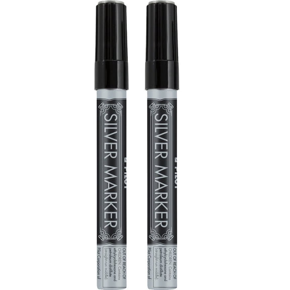PILOT Silver Markers silver medium point, 2 Packs
