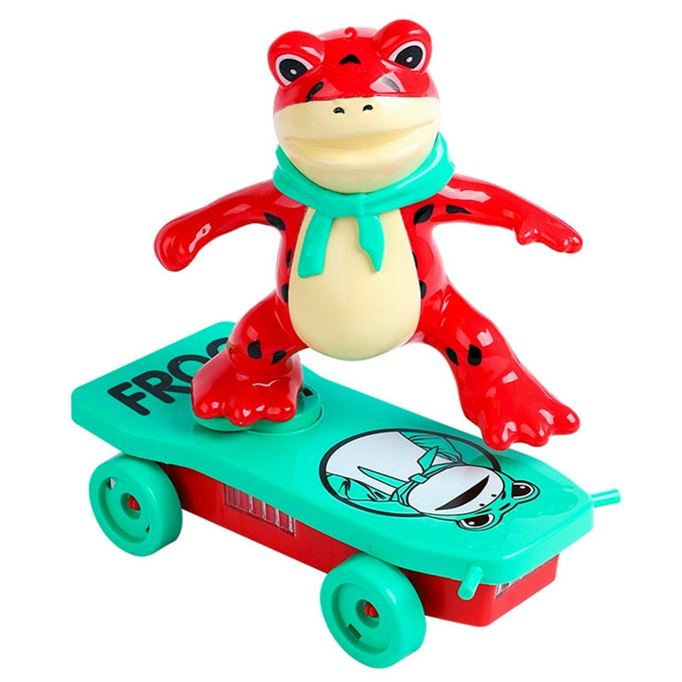 PIMOXV Cartoon Frog Scooter Toy Electric Rotating Skateboard