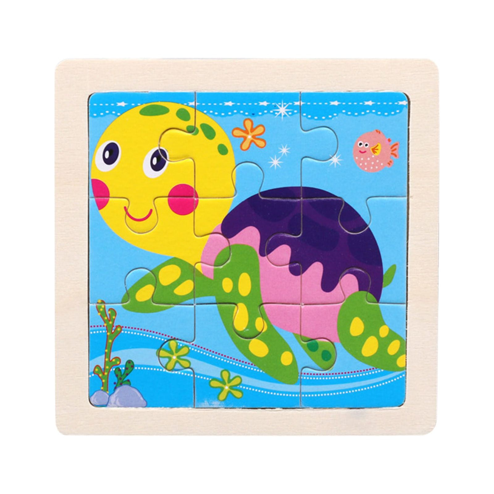 PIMOXV Toddler Puzzles, Wooden Jigsaw Animals Puzzles for 1 2 3 Year