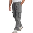 thumbnail image 1 of PIMSSY Men Casual Cargo Pants Lightweight Comfortable Summer Workwear Trousers Breathable Loose Fit Outdoor Daily Wear Stretch Basic Plain Design Male Trendy Solid Color Slacks, 1 of 3