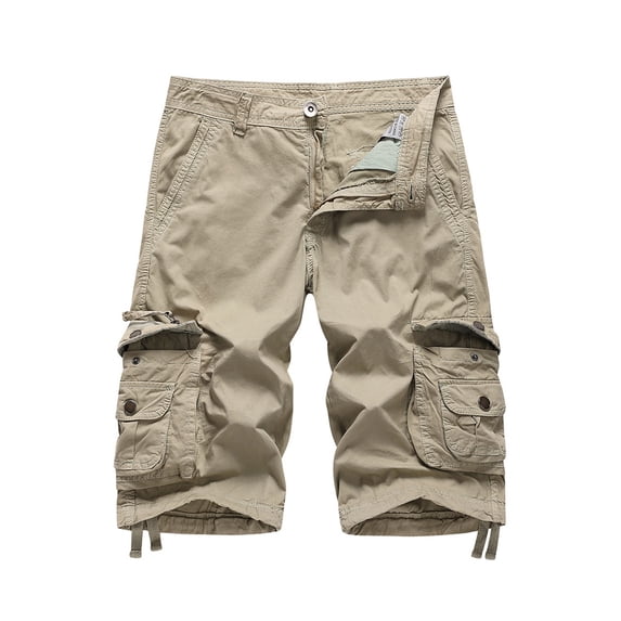 PIMSSY Men Casual Cargo Shorts Big And Tall Relaxed Fit Pocket Work Shorts Comfortable Summer Outdoor Shorts Solid Color Male Fashionable Bottoms
