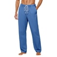 thumbnail image 1 of PIMSSY Men Casual Pants Comfortable Solid Color Button Fly Sleep Pants For Home Outdoor Walking Slim Fit Long Trousers Male Comfort Slacks, 1 of 6
