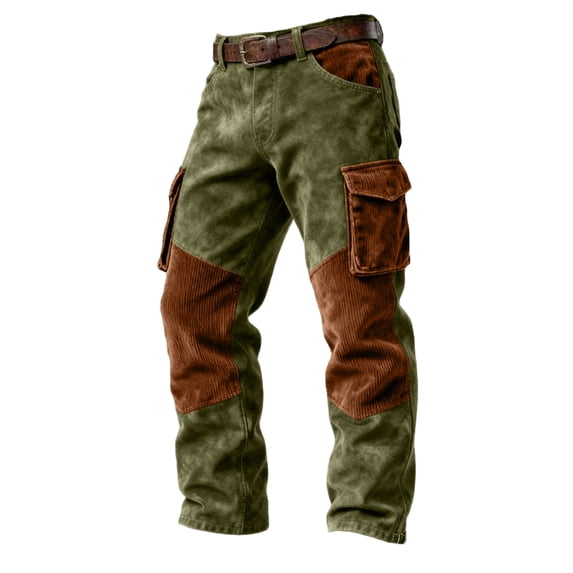 PIMSSY Men Casual Pants Comfortable Stretch Trousers With Pockets For Daily Wear And Outdoor Activities Male Boho Solid Color Slacks