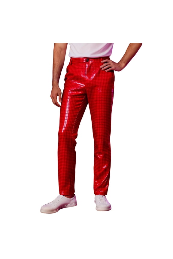 Men Casual Pants With Festive Sequins And Gold Nightlife Style Hop Relaxed Fit Trousers For Daily Wear And Parties Male Breathable Solid Color Slacks