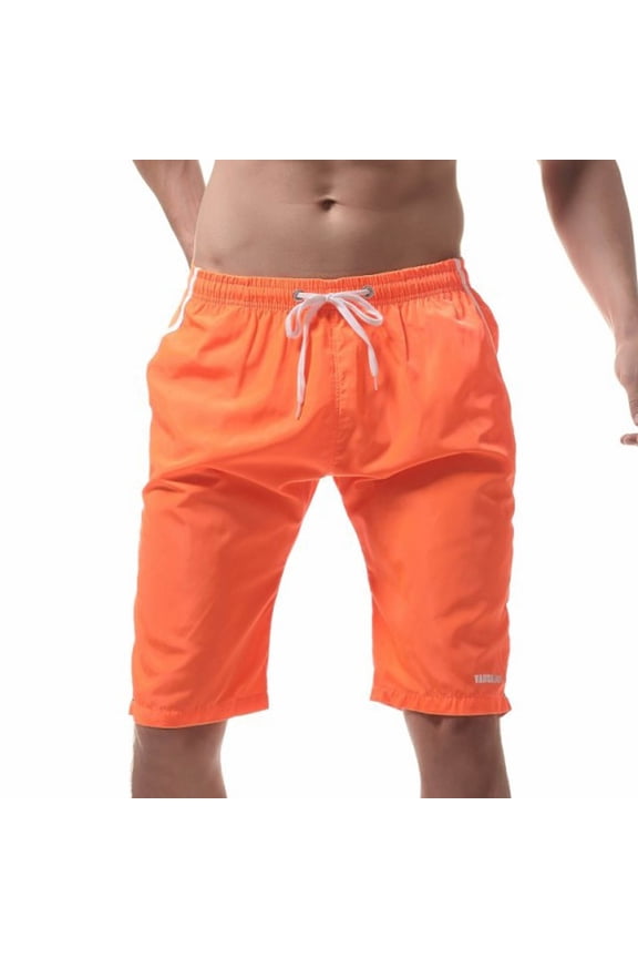 Men Casual Shorts Outdoor Hiking Daily Wear Comfortable Fit With Elastic Waist And Drawstring For All Summer Activities Solid Color Male Relaxed Fit Bottoms