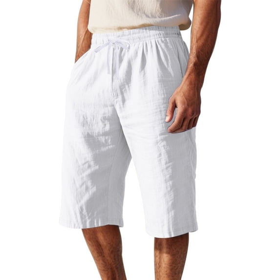 PIMSSY Men Casual Shorts Summer Comfortable Breathable Lightweight Loose Fit Plain Design Everyday Wear Stretch Solid Color Outdoor Male Holiday Bottoms