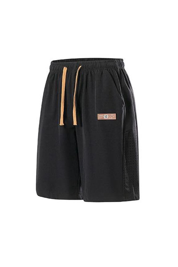 Men Casual Shorts Summer Comfortable Loose Fit Breathable Ice Cool Stretch Athletic Shorts For Daily Wear Solid Color Outdoor Male Breathable Bottoms