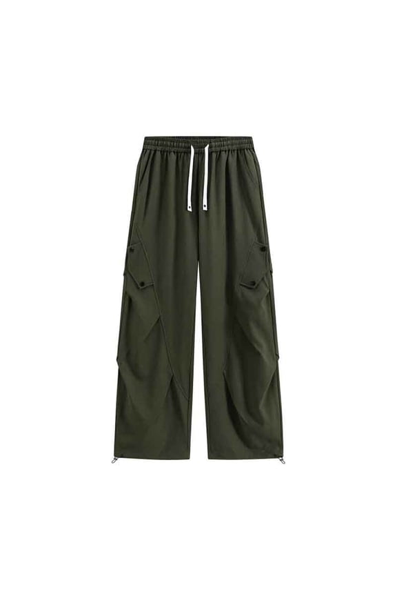 Men Pants 2026 Men's Pleated Casual Workwear Loose Plus Size Vertical Straight Leg Pants Male Relaxed Fit Solid Color Slacks