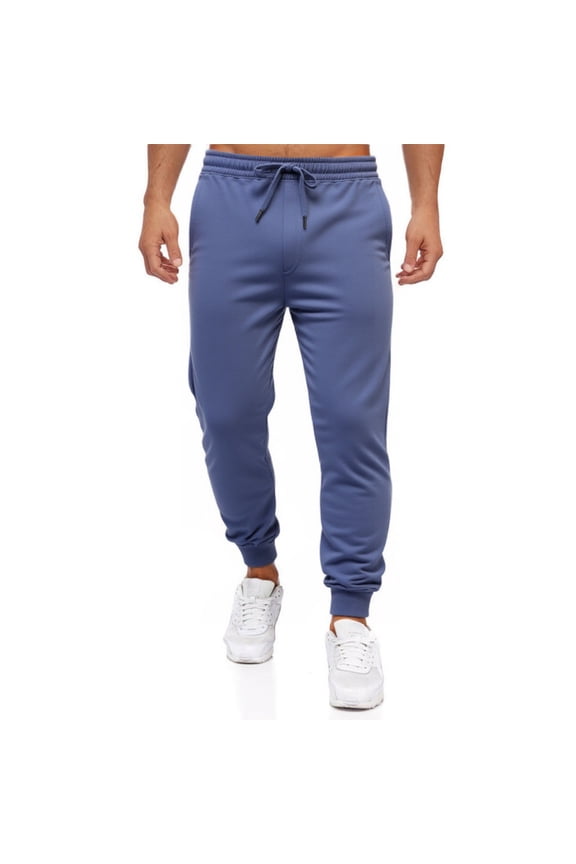 Men Pants Casual Jogger Pants Elastic Waistband Solid Color Comfortable Running Sweatpants Lightweight Breathable Tapered Fit Male Comfort Slacks