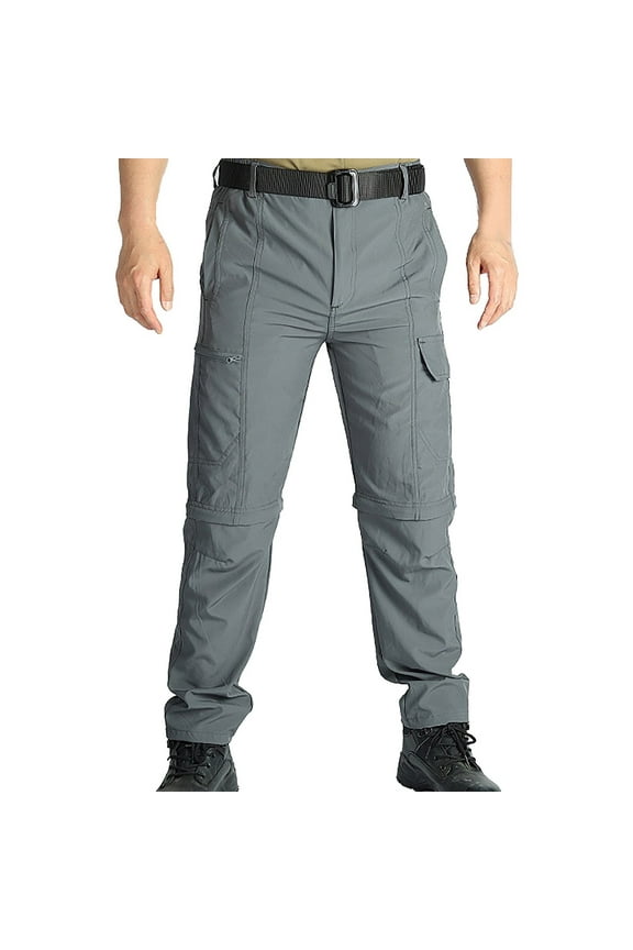 Men Pants Convertible Hiking Pants Lightweight Zip Off Breathable Cargo Pants For Outdoor Fishing Male Cozy Solid Color Slacks