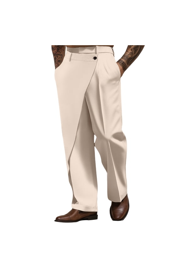 Men Pants Dress Pants Pocket Layer Straight Leg Plain Comfort And Softness Full Length Outdoor Fashion Streetwear Micro Stretch Suit Pants Male Leisure Solid Color Slacks