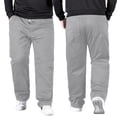 thumbnail image 1 of PIMSSY Men Pants High Waist Casual Pants With Stretch Comfort Fit Big And Tall Elastic Waistband Loose Straight Leg Trousers For Summer Male Trendy Solid Color Slacks, 1 of 4