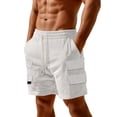 thumbnail image 1 of PIMSSY Men Shorts Casual Corduroy Shorts Comfortable Elastic Summer Daily Wear Lightweight Breathable Loose Fit Fashion Trendy Solid Color Outdoor Male Breathable Bottoms, 1 of 5