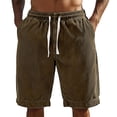 thumbnail image 1 of PIMSSY Men Shorts Corduroy Casual Relaxed Fit Summer Comfort Soft Elastic Waist With Pockets Cozy Solid Color Bottoms, 1 of 8