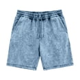 thumbnail image 1 of PIMSSY Men Shorts Fashion Washed Distressed Loose Fit Drawstring Shorts Summer Casual Cropped Shorts Solid Color Outdoor Male Birthday Bottoms, 1 of 4