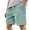 thumbnail image 1 of PIMSSY Men Shorts Retro Corduroy Casual Shorts With Embroidered And Adjustable Drawstring For Fashion Comfort Solid Color Summer Outdoor Male Birthday Bottoms, 1 of 5