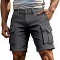 thumbnail image 1 of PIMSSY Men Shorts Solid Color Casual Workwear Shorts For Everyday Comfort Lightweight Shorts With Flexible Fit And Breathable Fabric Summer Outdoor Male Trendy Bottoms, 1 of 5