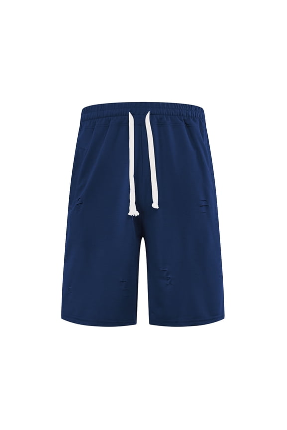 Men Shorts Summer Distressed Vintage Casual Relaxed Fit Breathable Shorts Loose Fit Knee Length Length Denim Shorts Solid Color Outdoor Male Cozy Bottoms