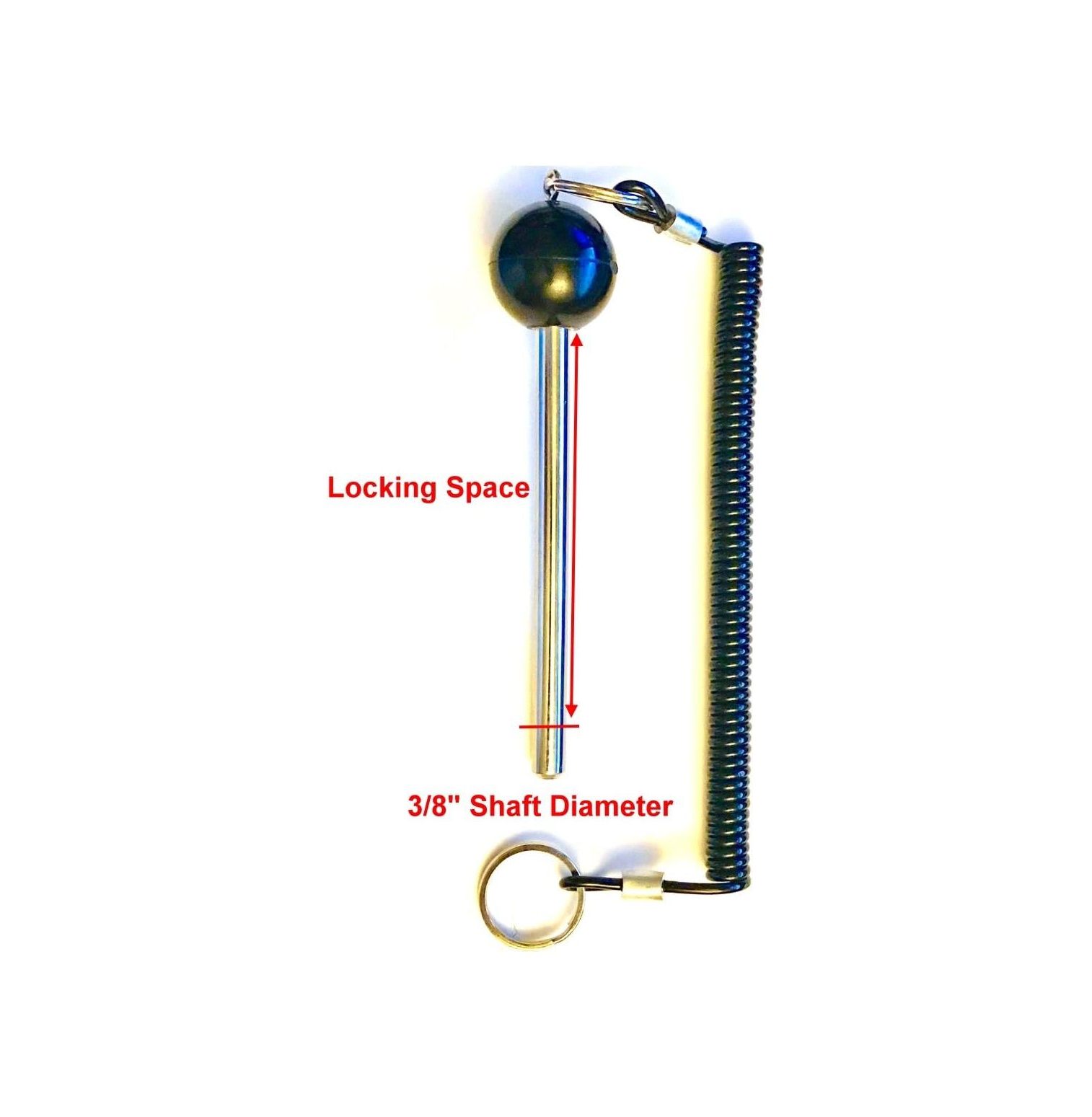 PIN Tensile Lanyard Straight Pin 3/8" Shaft, Locking Space 41/4