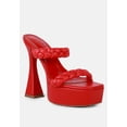 thumbnail image 1 of PIN-UP Red Braided High Heel Sandals, 1 of 8