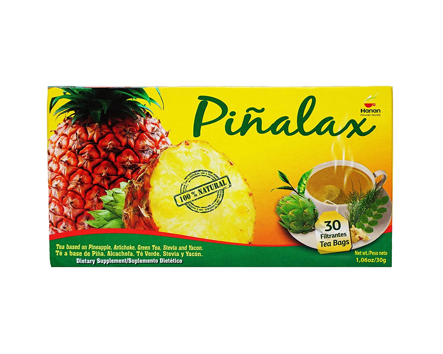 PINALAX Herbal Tea | 100% Natural Pineapple Blend | 30 Tea Bags | Naturally Aids in Promoting Good Digestion and Maintaining a Healthy Body Weight - 6 Pack