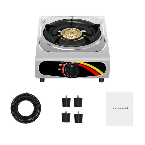 PINDAR Portable Single Burner Propane Stove, 17,700 BTU Stainless Steel Gas Cooktop for Kitchen