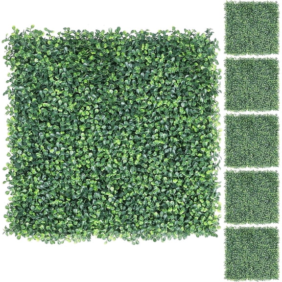 PINDEE 24Pcs Artificial Boxwood Panels Topiary Hedge Plant UV Protected Privacy Hedge Screen for Garden,Home,Fence,Backyard, Green