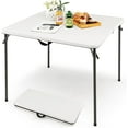 thumbnail image 1 of PINDEE 34" Square Folding Card Table, Portable With Handle, White Indoor Outdoor Utility Table for Picnic, Party, Dining, Camping, BBQ, 1 of 8