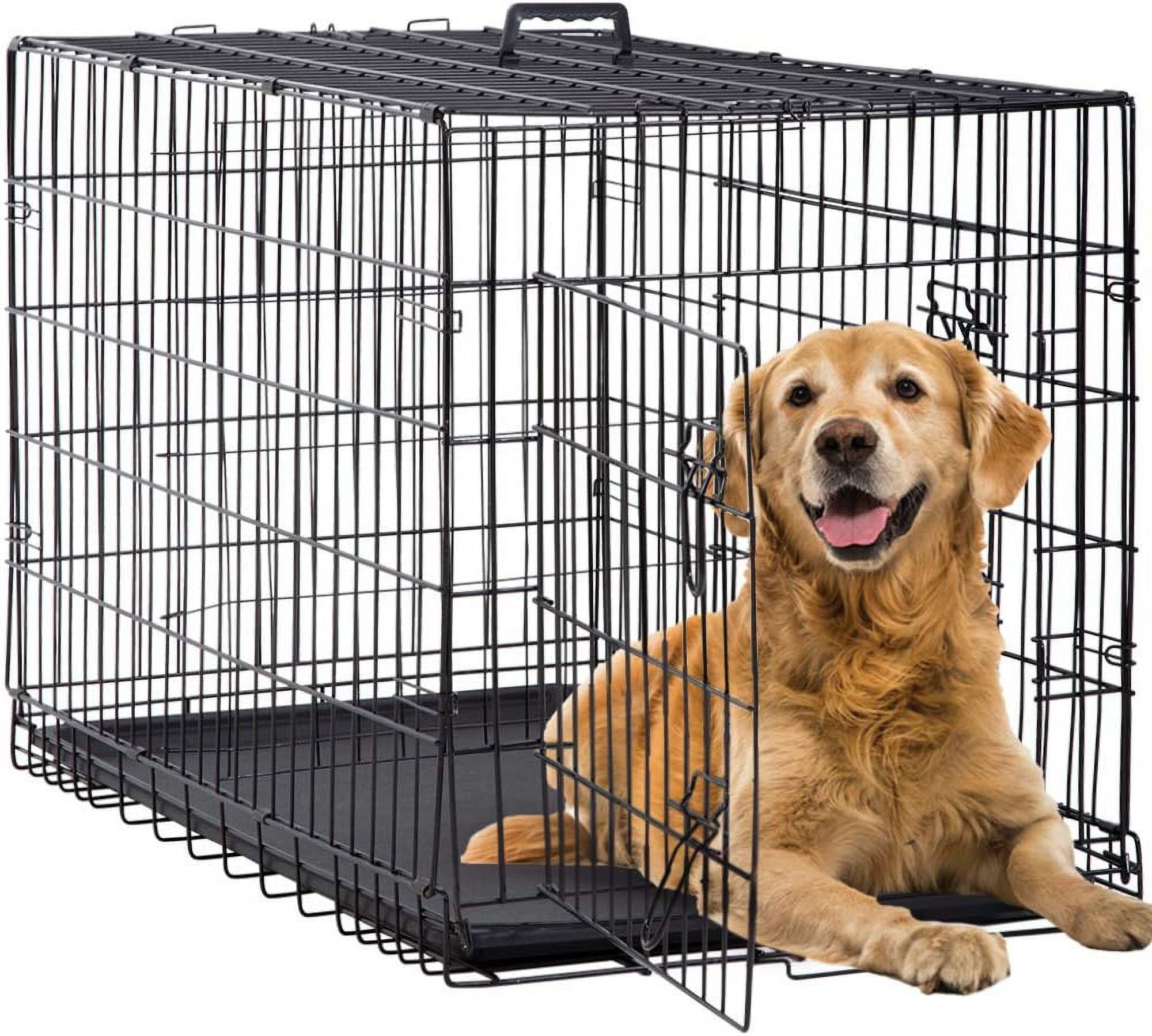 Image showcasing PINDEE 42 Inch Dog Crates for Large Dogs Folding Metal Wire Crates Dog ...