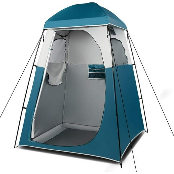 PINDEE 6.7FT Shower Tent, Changing Room Tent for Portable Toilet, with Mesh Floor and Carrying Bag, Lightweight & Sturdy, Perfecr for Camping, Boat, Dressing Outdoor or Indoor
